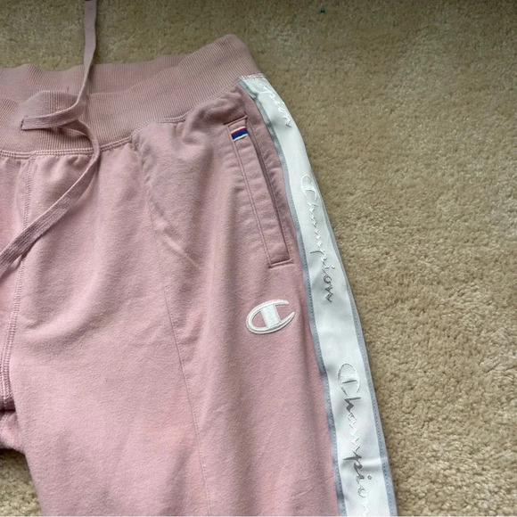 Champion Women’s Pink w/ White Stripe Athletic Pants - Size M - GUC - Picture 5 of 8